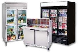 Commercial refrigerators and a prep table